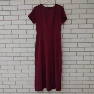Amish Mennonite Cape Dress 37" Bust Handmade Modest Burgundy Lightweight